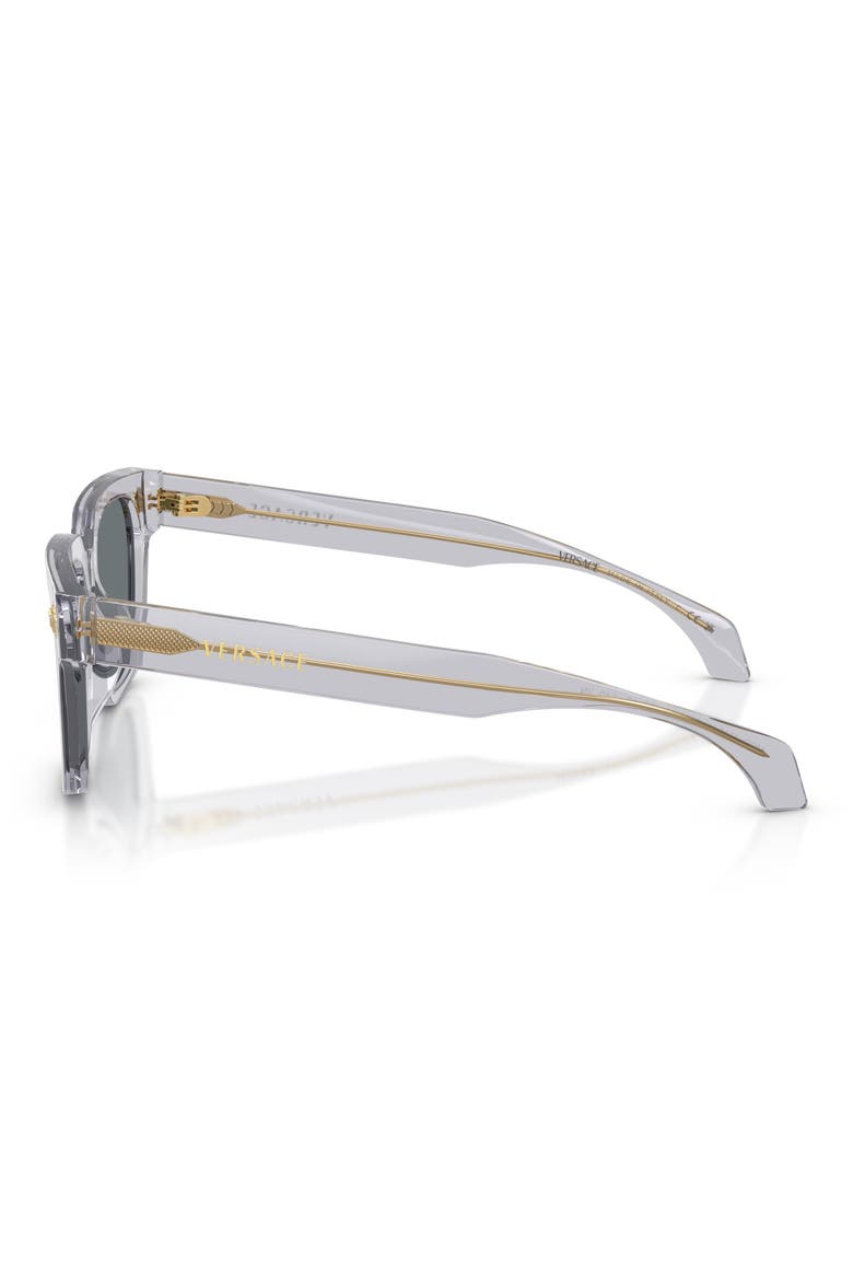 52mm Square Sunglasses, Alternate, color, TRANSPARENT GREY / DARK BLUE