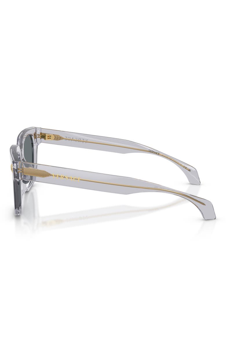 Versace 52mm Square Sunglasses, Alternate, color, Transparent Grey / Dark Blue