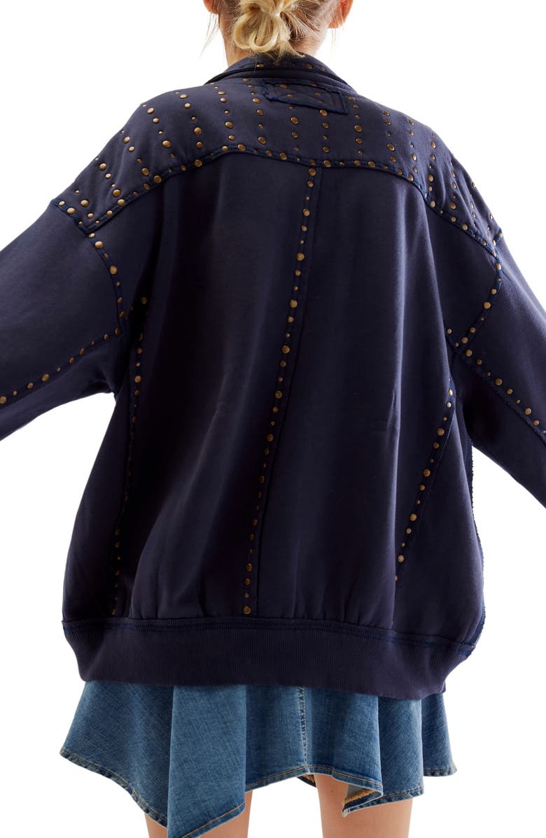 Free People Keepin On Stud Trucker Jacket, Alternate, color,