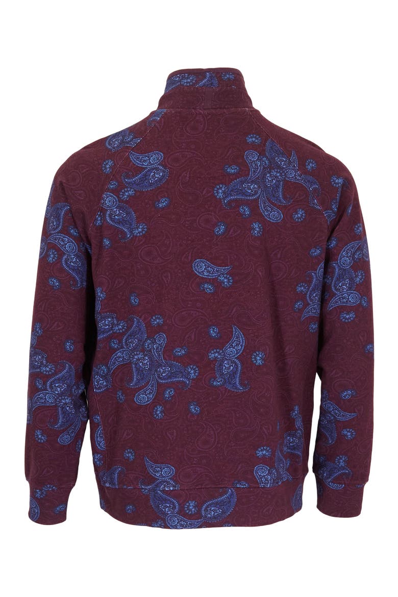 Craig Brushed Interlock Quarter Zip Pullover, Alternate, color, Montgat Paisley Plum
