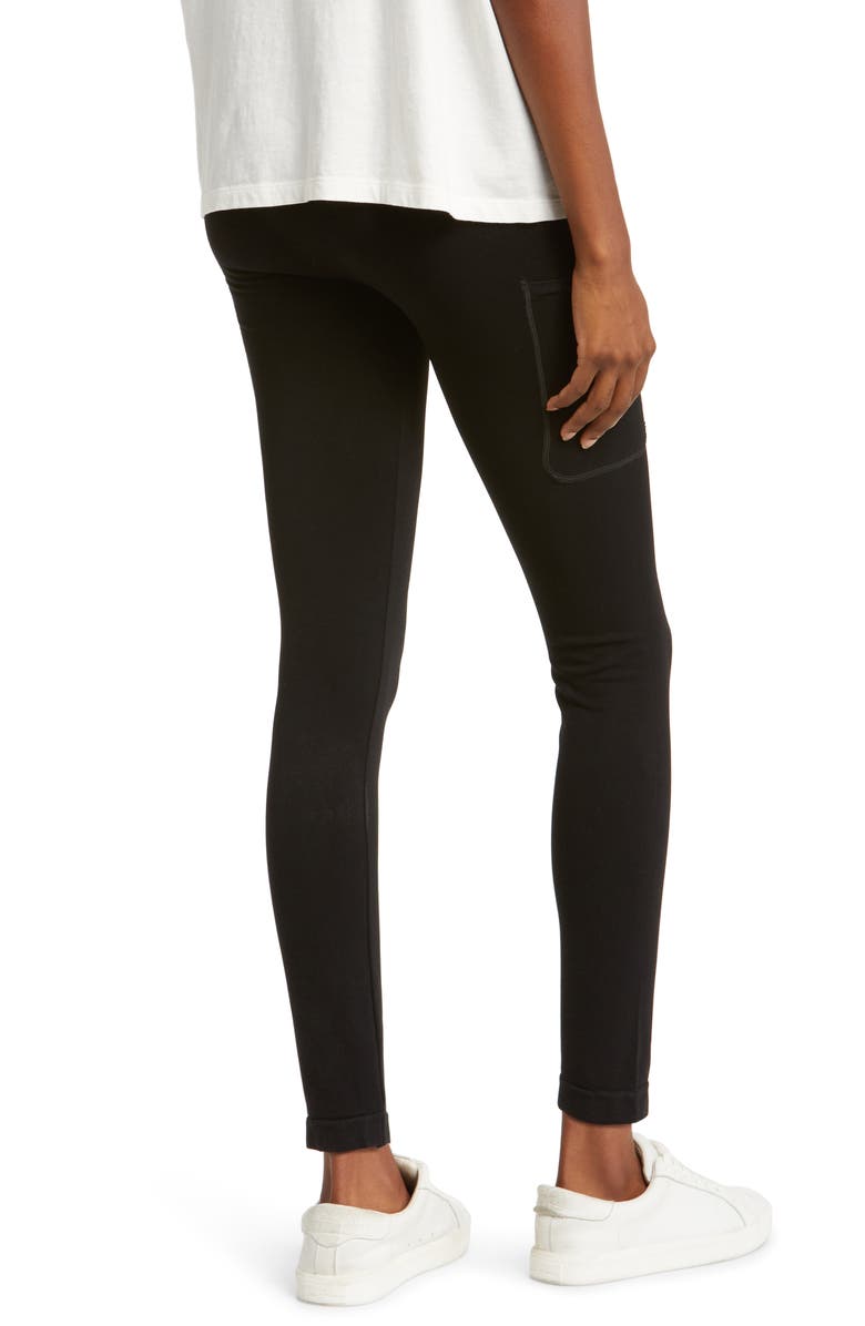 Preggo Leggings Smooth Out Seamless Maternity Leggings, Alternate, color, Black