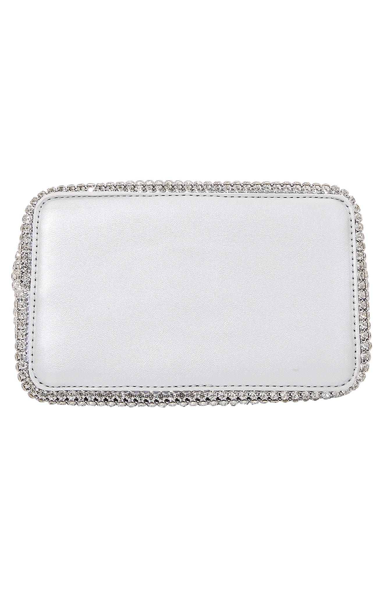 Rhinestone Ring Handle Bag, Alternate, color, SILVER