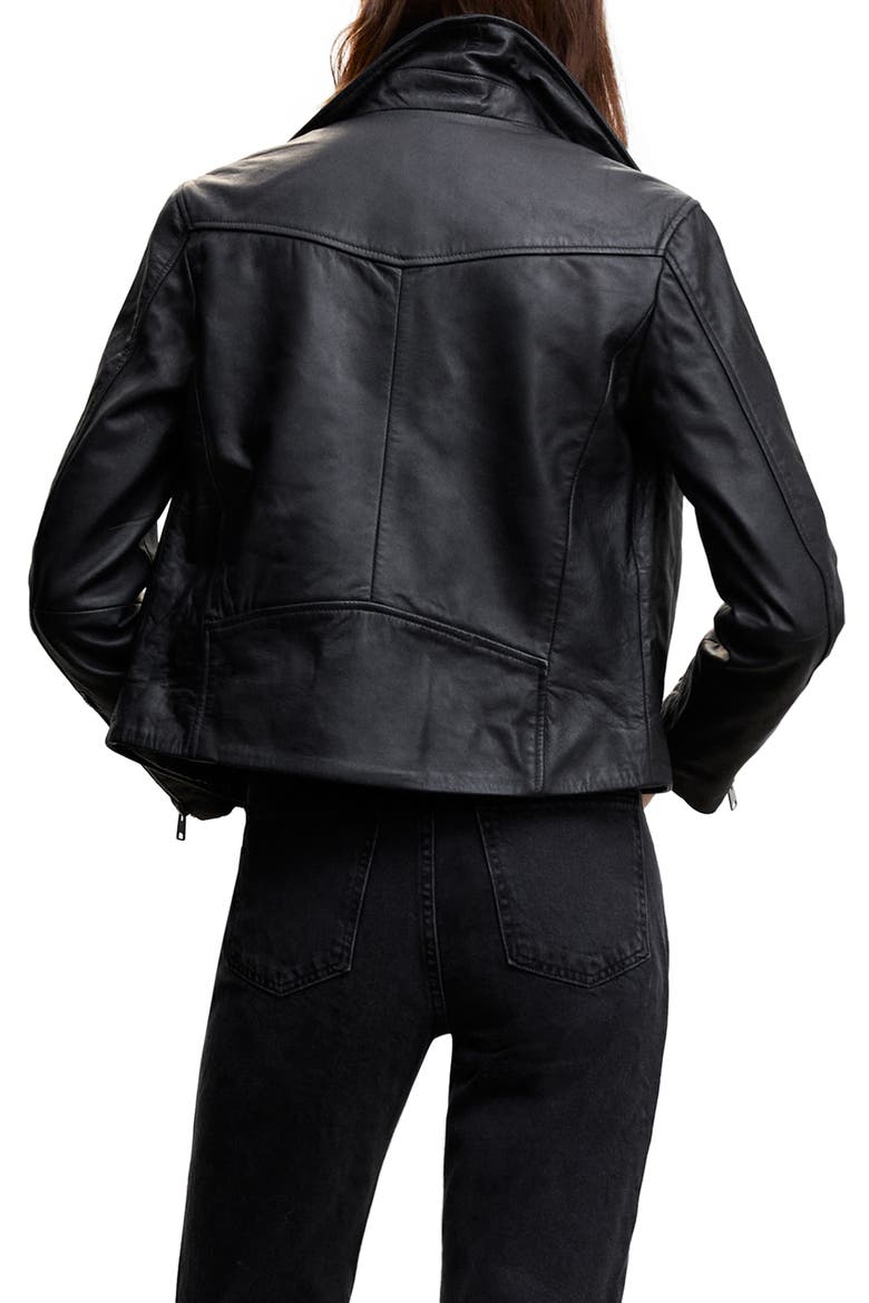 Leather Biker Jacket, Alternate, color, BLACK