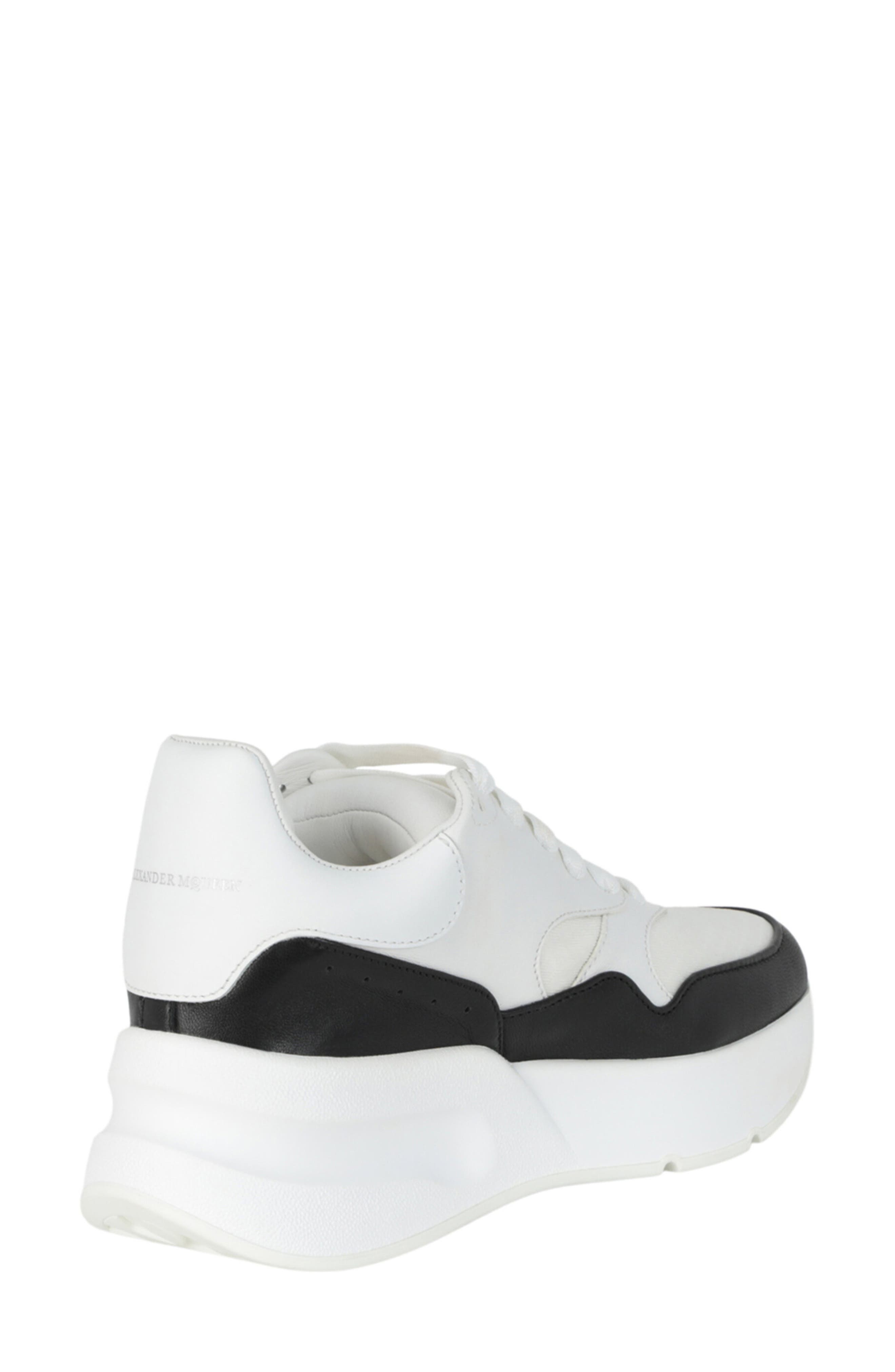 McQueen Oversize Runner Sneaker, Alternate, color, White Black