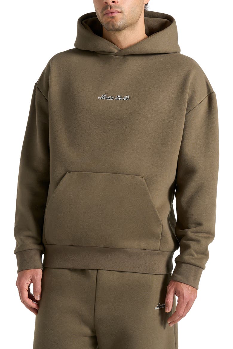 Unisex Signature Relaxed Fit Hoodie, Main, color, Olive