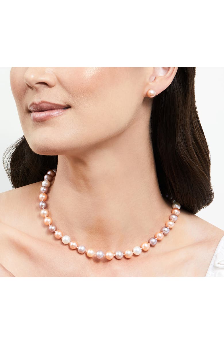 The Pearl Source Freshwater Pearl Necklace 8.5-9mm, Alternate, color, Multicolor Pearl