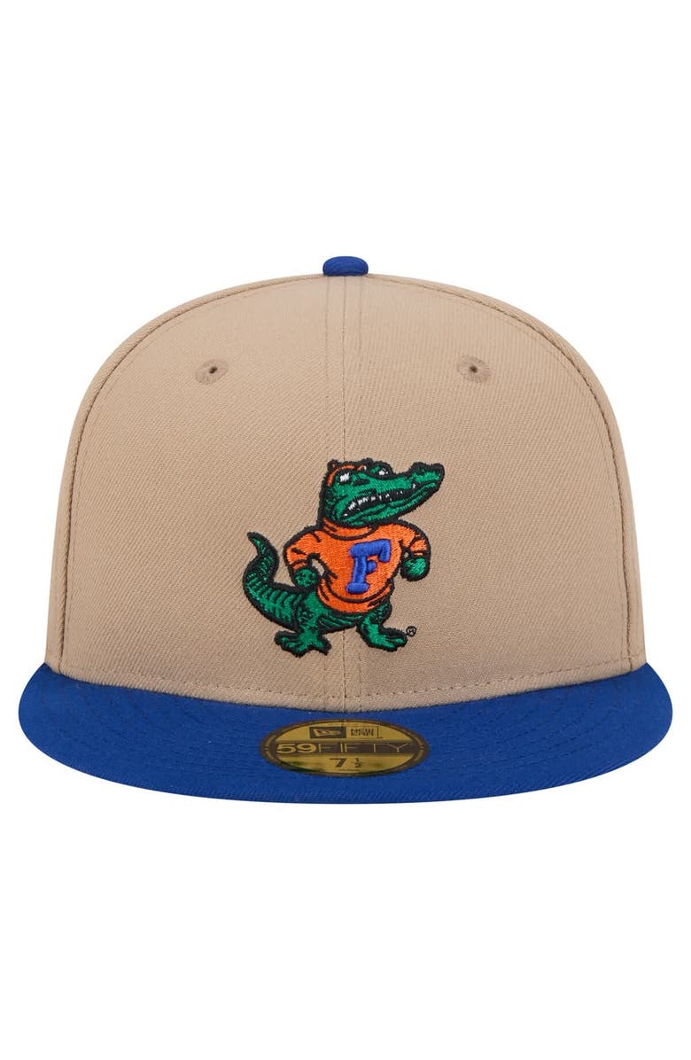 New Era Men's New Era  Khaki Florida Gators Throwback Two-Tone 59FIFTY Fitted Hat, Alternate, color, Khaki