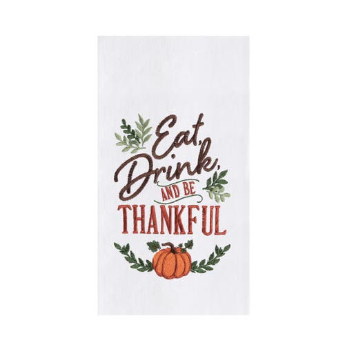 C & F Home C&f Home Eat, Drink, Thankful Pumpkin Towel In Multi