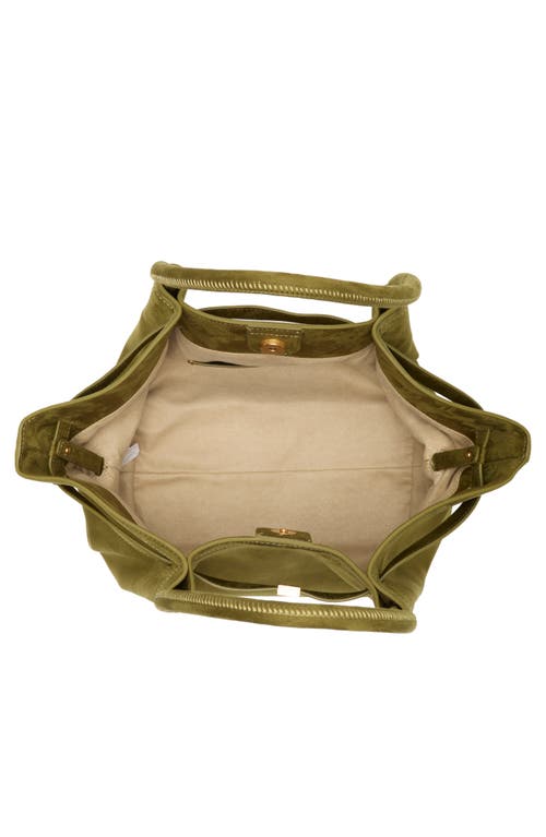 Jw Pei Medium Hana Faux Suede Tote In Dark Olive