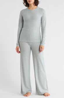 YOGALICIOUS Long Sleeve Top & Wide Leg Pants Pajamas