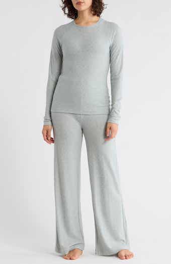 YOGALICIOUS Long Sleeve Top & Wide Leg Pants Pajamas