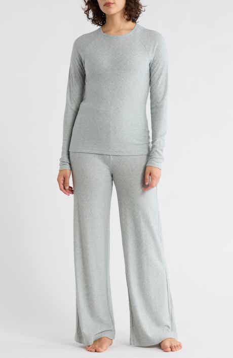 YOGALICIOUS Long Sleeve Top & Wide Leg Pants Pajamas