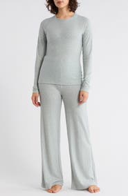YOGALICIOUS Long Sleeve Top & Wide Leg Pants Pajamas