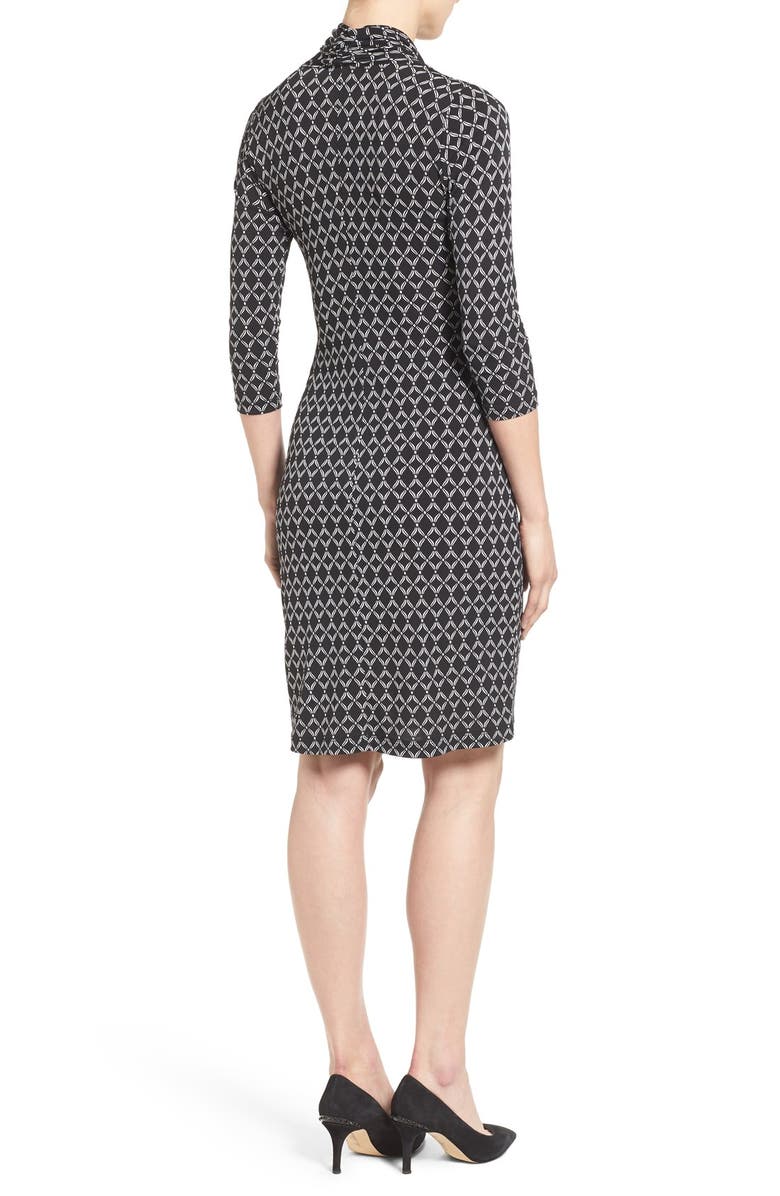 Karen Kane Print Jersey Cascade Faux Wrap Dress, Alternate, color,