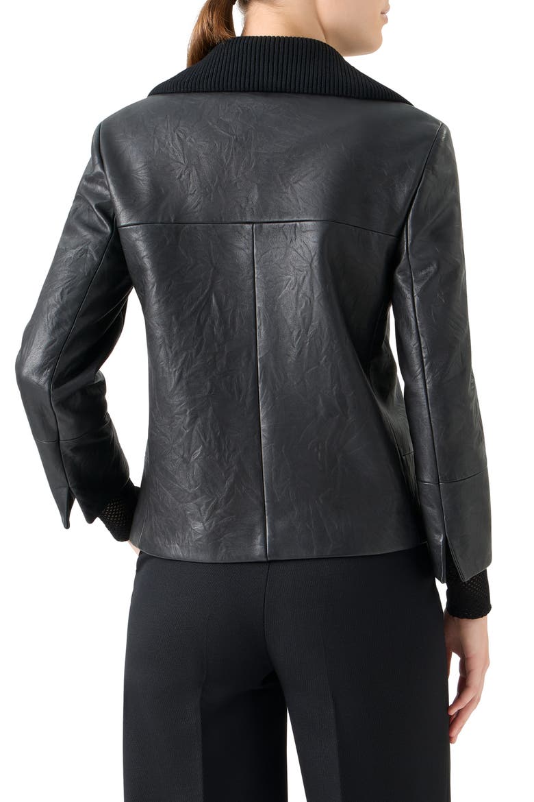 Embossed Leather Jacket, Alternate, color, BLACK