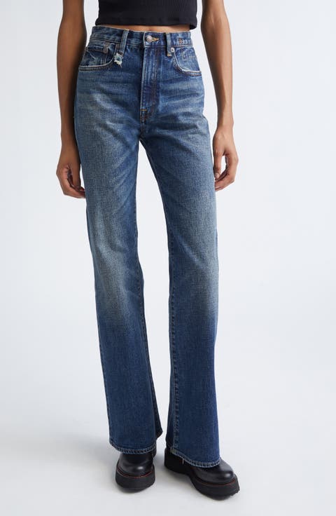 Jane Flare Leg Jeans (Mire Blue Stretch)
