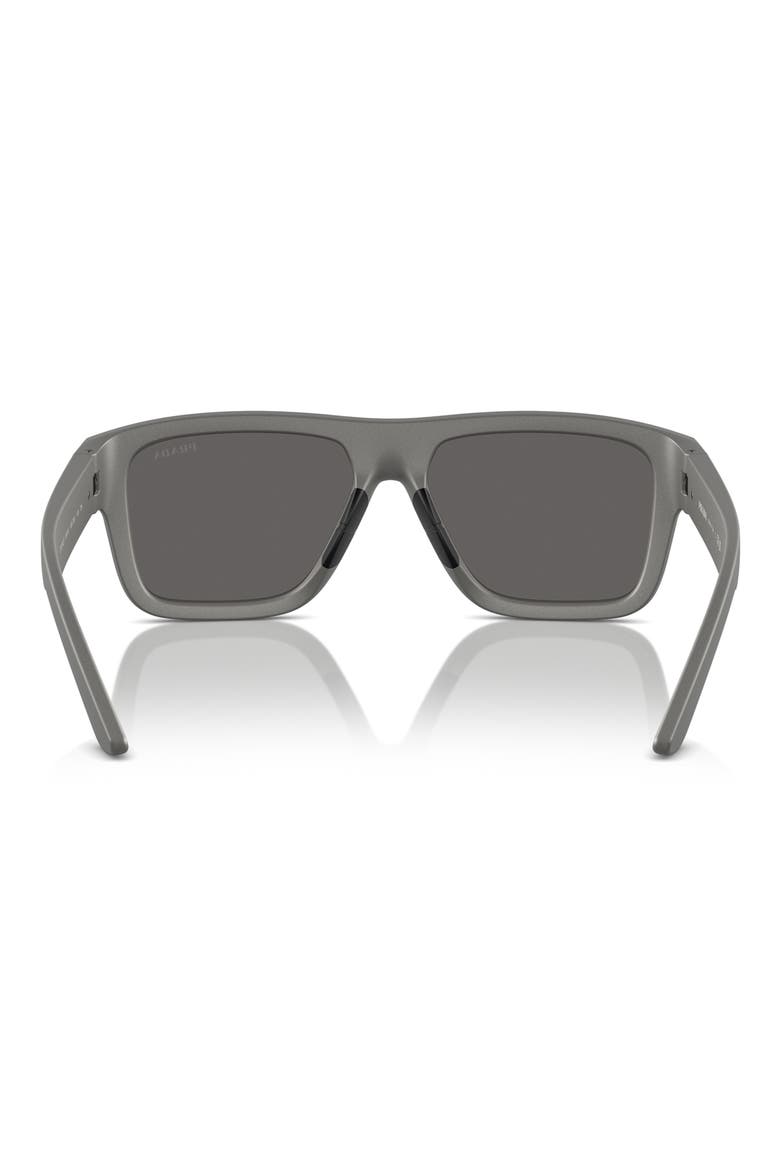 56mm Square Sunglasses, Alternate, color, GREY SILVER