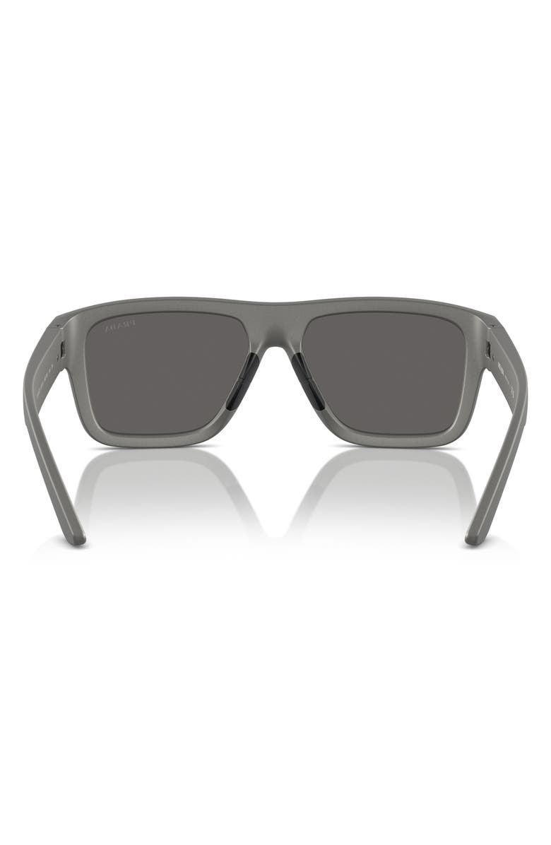 Prada Linea Rossa 56mm Square Sunglasses, Alternate, color, Grey Silver
