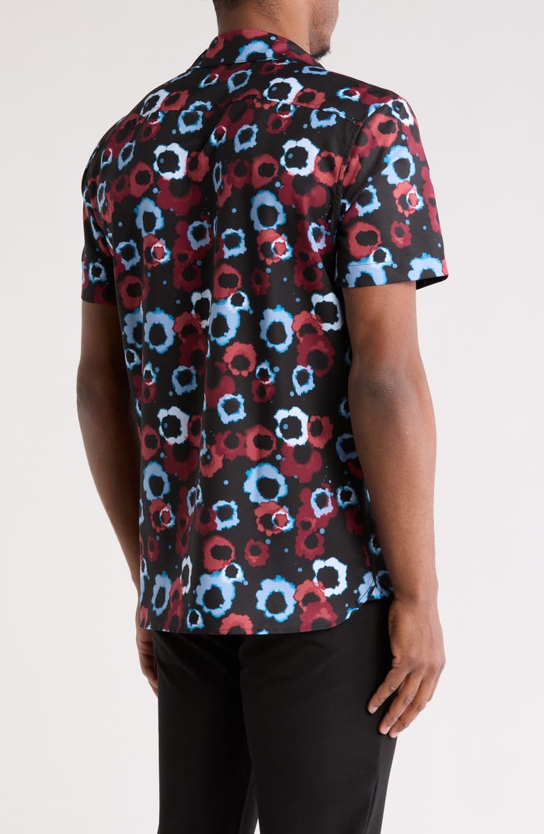 Perry Ellis Patterned Short Sleeve Button-Up Shirt, Alternate, color, 