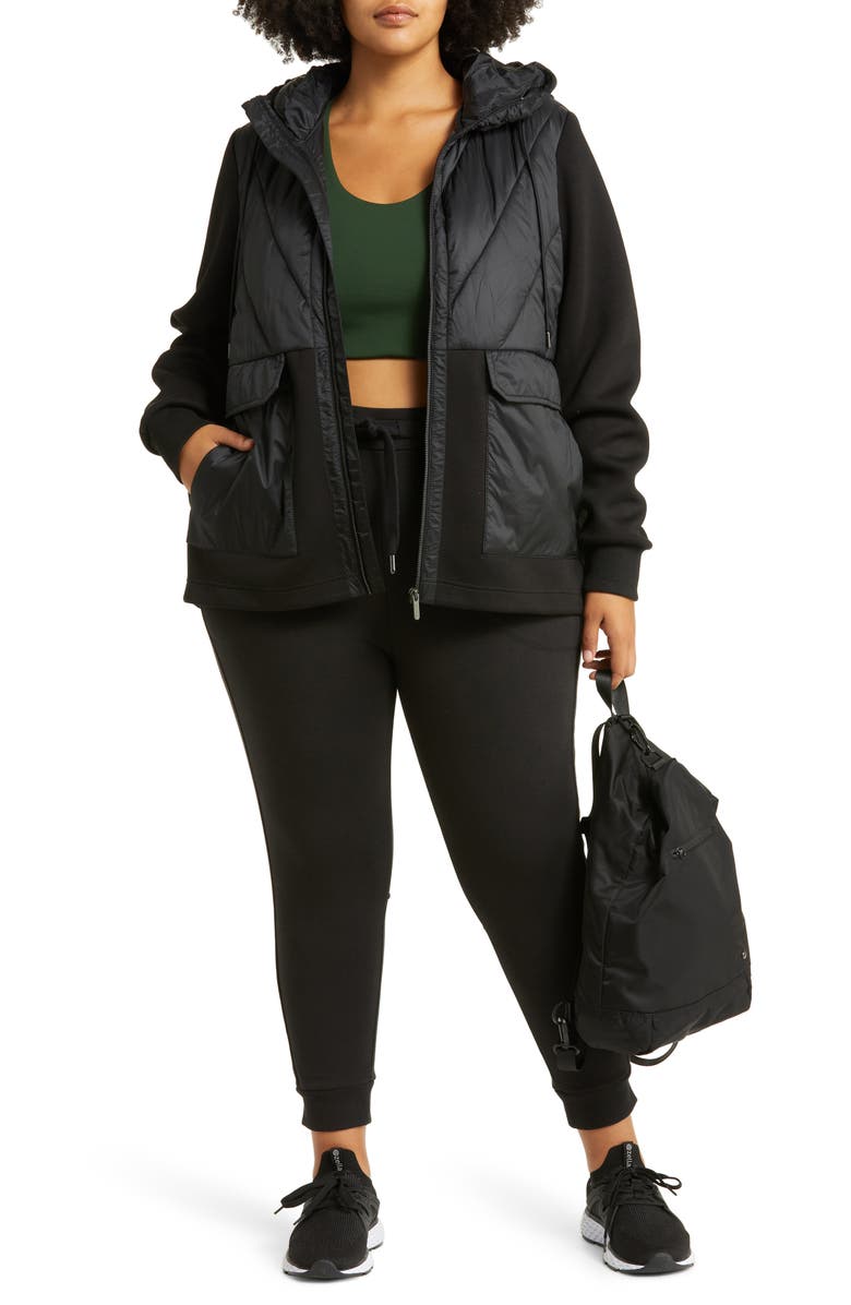 Zella Hybrid Puffer Jacket, Alternate, color, 