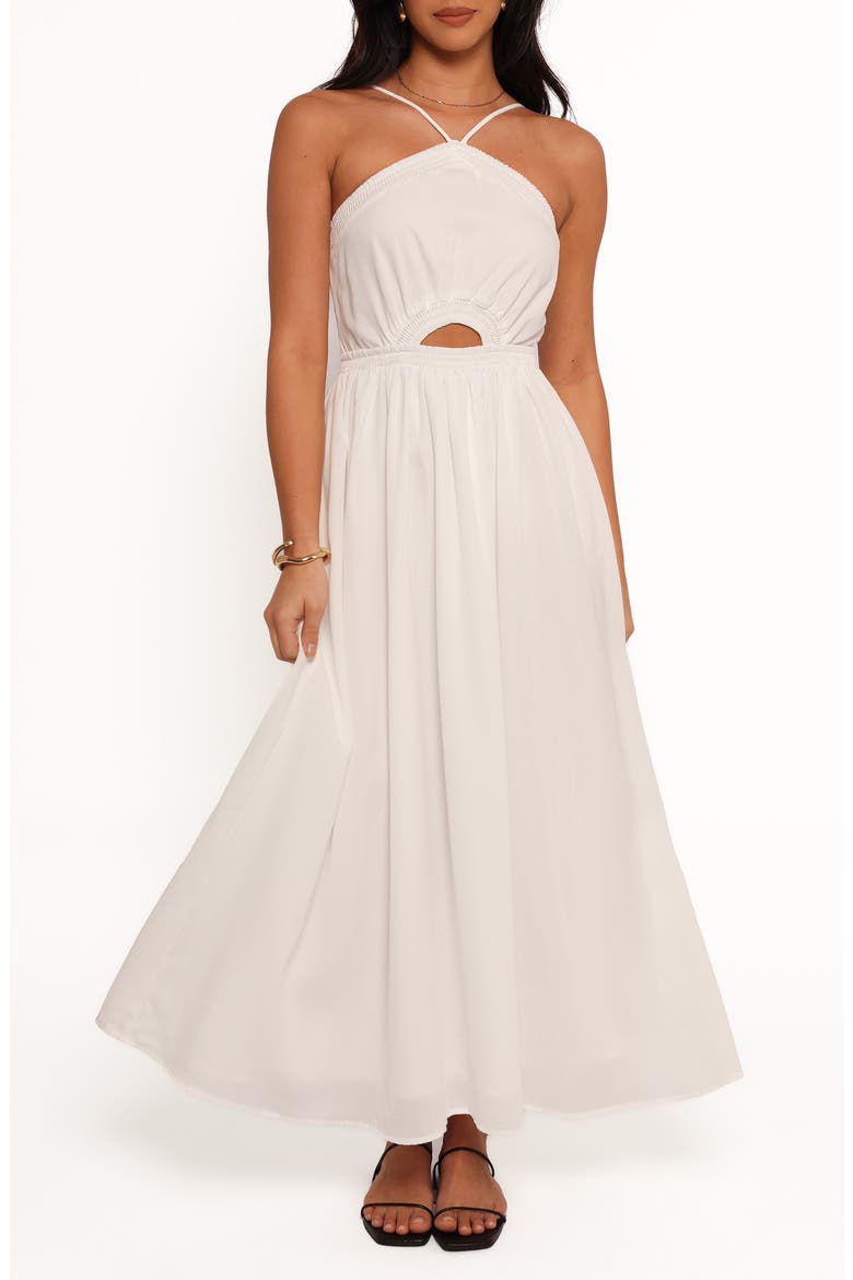 Madi Center Cutout Maxi Dress, Main, color, WHITE
