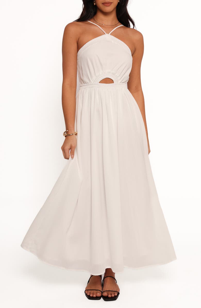 Petal & Pup Madi Center Cutout Maxi Dress, Main, color, White