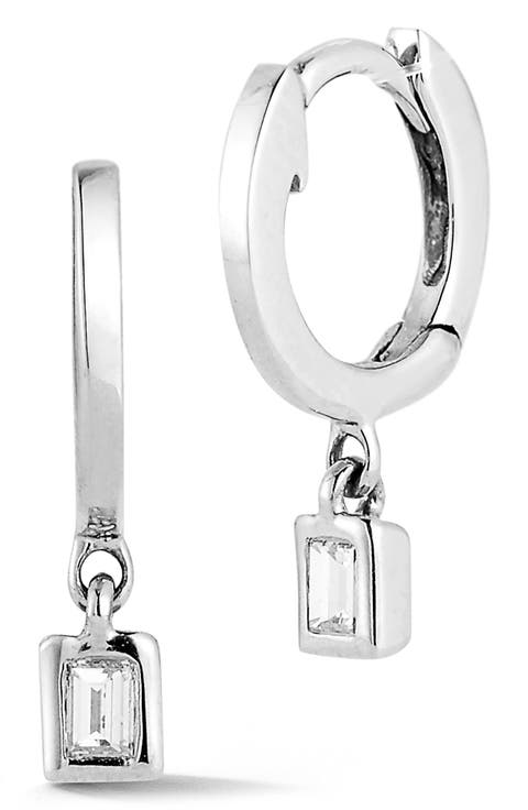 Designs Sadie Pearl Diamond Drop Huggie Hoop Earrings