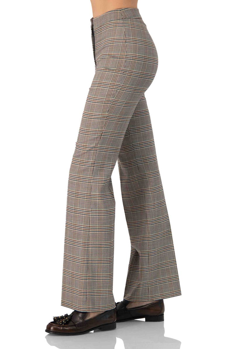IVONNE Straight-Leg Prince Of Wales Trousers, Alternate, color, Multi-Brown