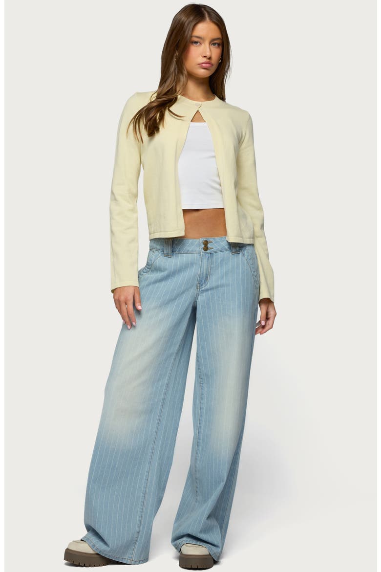 Cory Stripe Low Rise Wide Leg Jeans, Alternate, color, LIGHT-BLUE