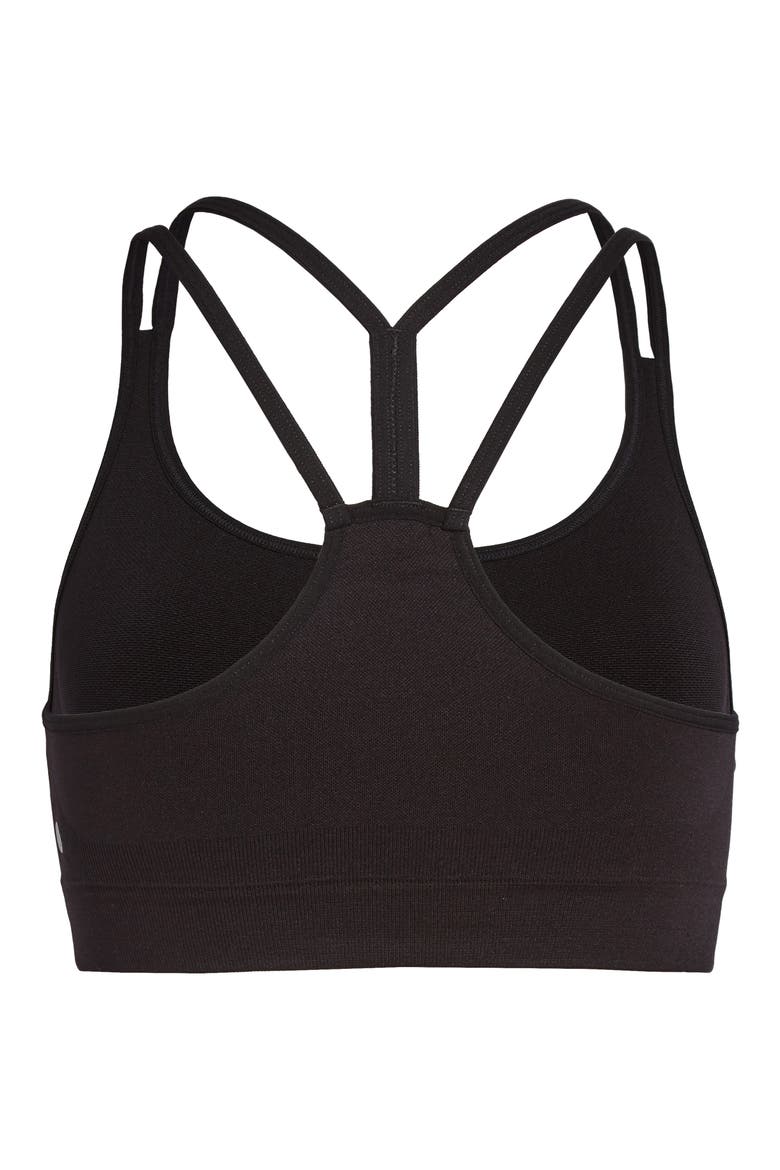 Seamless Strappy Sports Bra, Alternate, color, BLACK