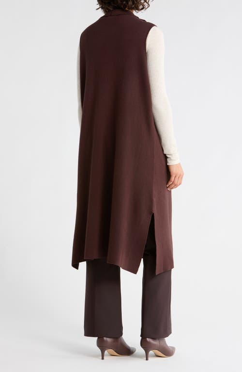 Max Studio Longline Sweater Vest In Brown