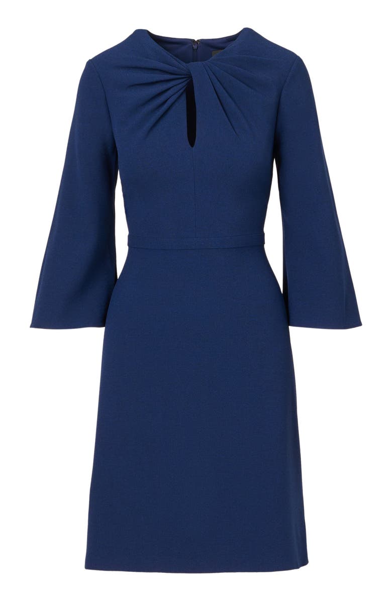 Adrianna Papell Twist Neck Crepe Dress, Alternate, color, Navy Sateen