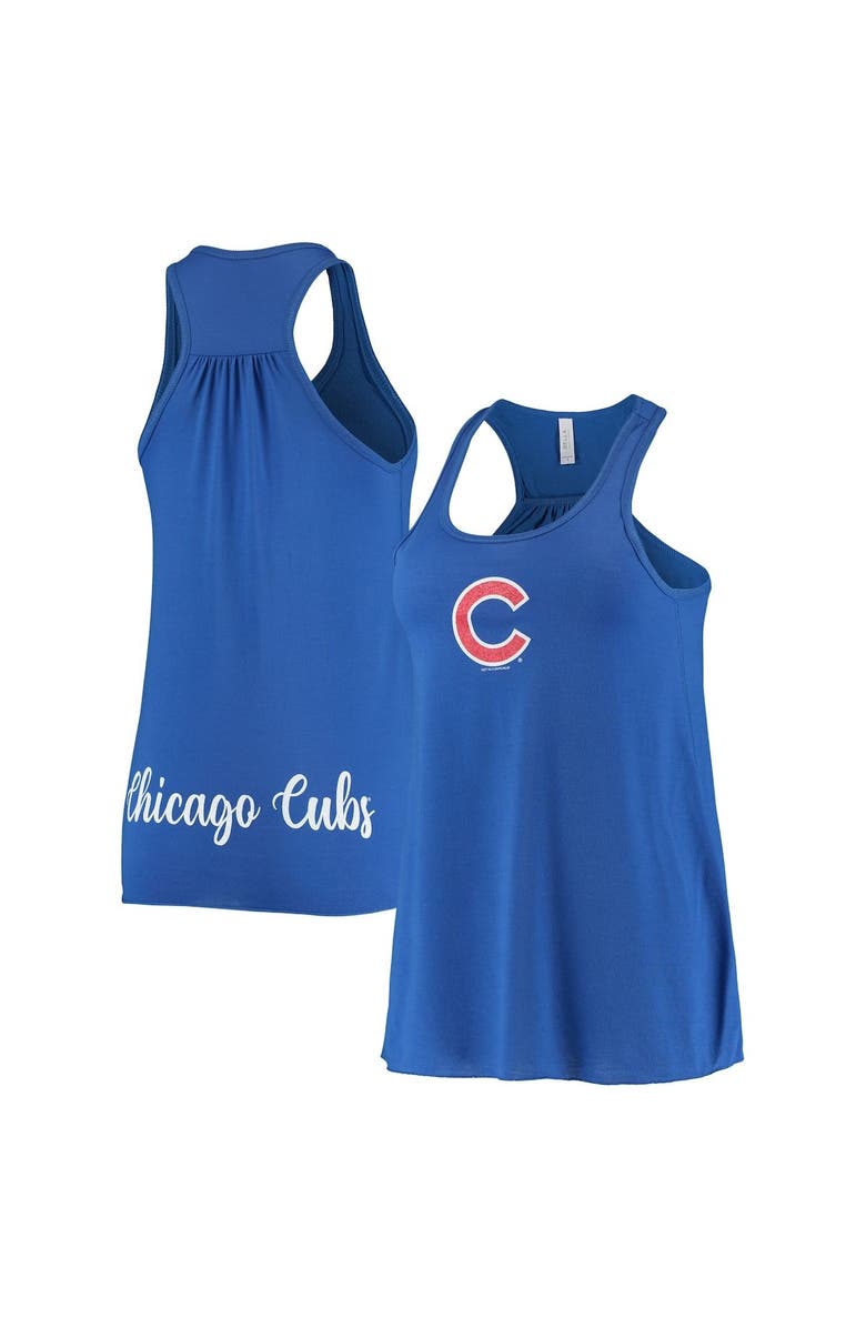 SOFT AS A GRAPE Women's Soft as a Grape Royal Chicago Cubs Front & Back Tank Top, Alternate, color, 