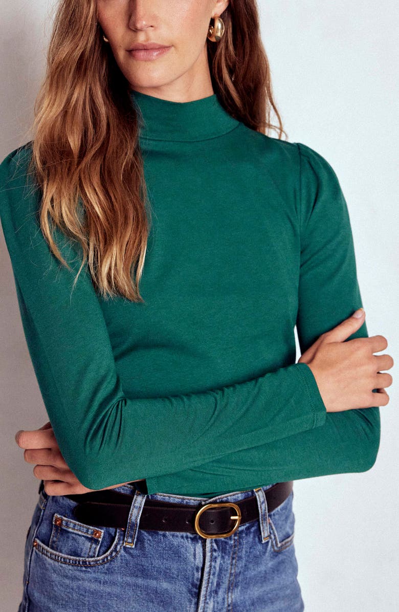Boden Mock Neck Top, Main, color, Emerald Night