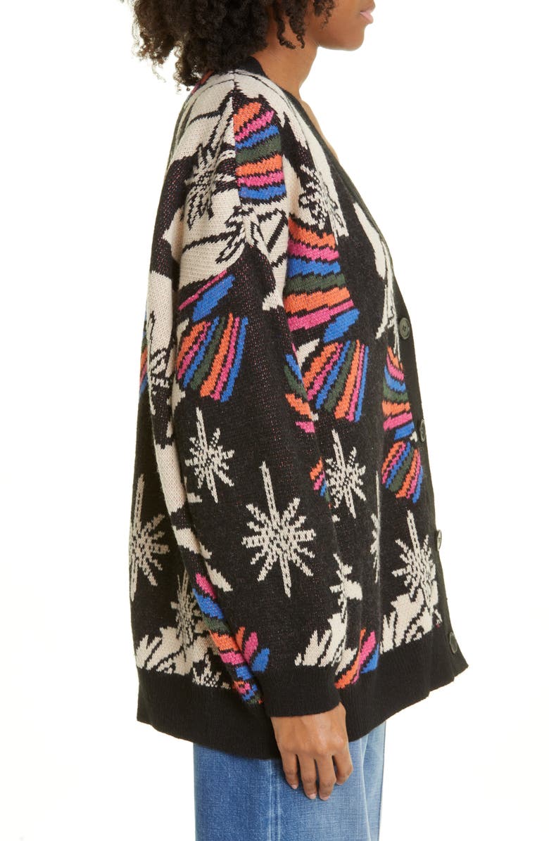 FARM Rio Mix Jacquard Pattern Cardigan, Alternate, color, 