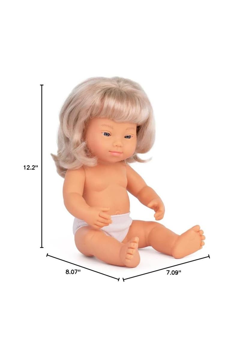 Miniland Blonde Baby Doll with Down Syndrome 15 inch, Alternate, color, Light Skin