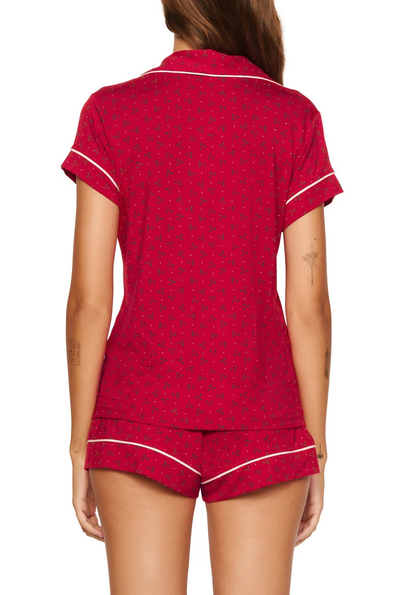 Gisele Printed Short Pajamas, Alternate, color, HOLLYBERRY HOLLY RED