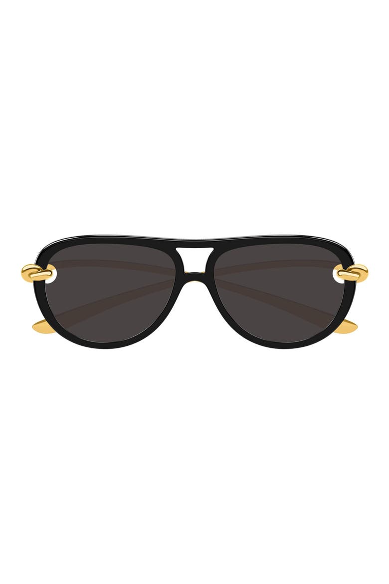 58mm Pilot Sunglasses, Main, color, BLACK