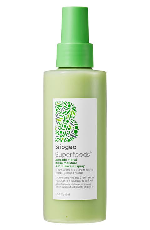 Superfoods™ Avocado + Kiwi Mega Moisture 3-in-1 Leave-In Conditioner, Detangler + UV Protection Spray