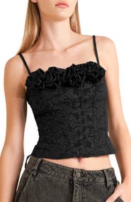 FREEMARKET Textured Rosette Tank Top