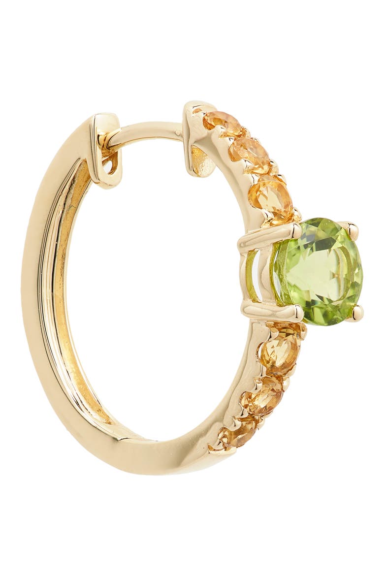14K Gold Peridot & Citrine Hoop Earrings (Nordstrom Exclusive), Alternate, color, 14K YELLOW GOLD