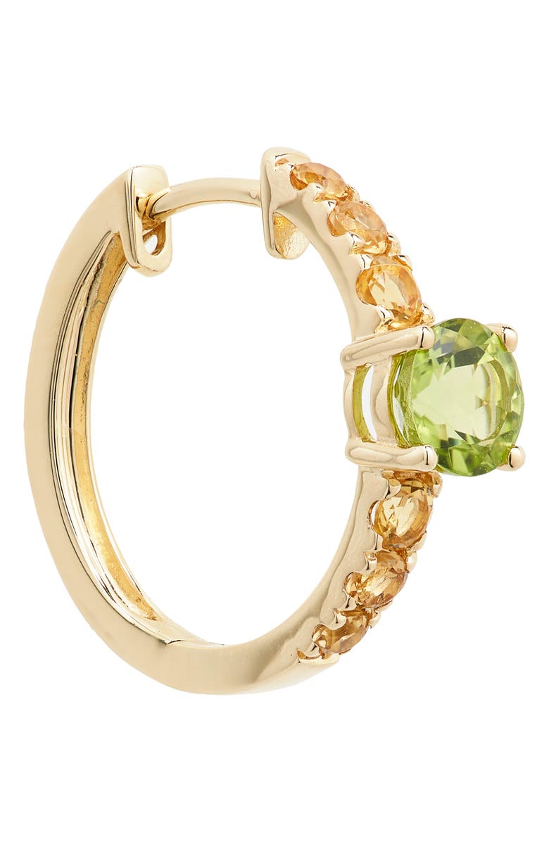 Bony Levy 14K Gold Peridot & Citrine Hoop Earrings, Alternate, color,