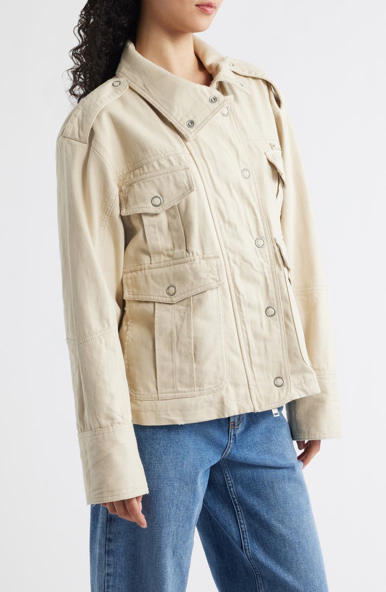 Free People Kali Utility Jacket, Alternate, color, Morning Oat