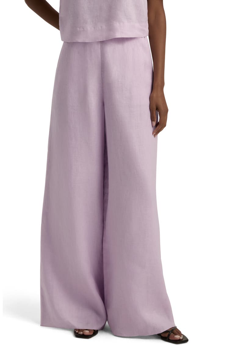 Linen Wide Leg Pants, Main, color, WISTERIA MUSK