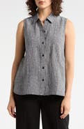 Eileen Fisher Classic Collared Organic Linen Shirt
