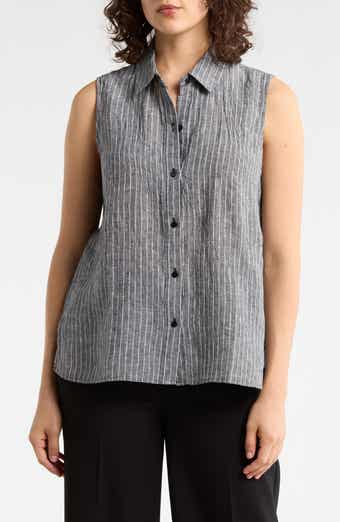 Eileen Fisher Classic Collared Organic Linen Shirt