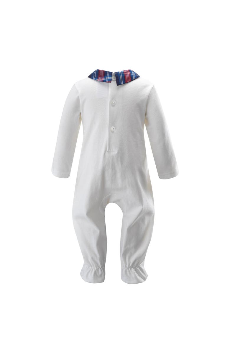 Rachel Riley Tartan Trim Babygro, Alternate, color, Navy