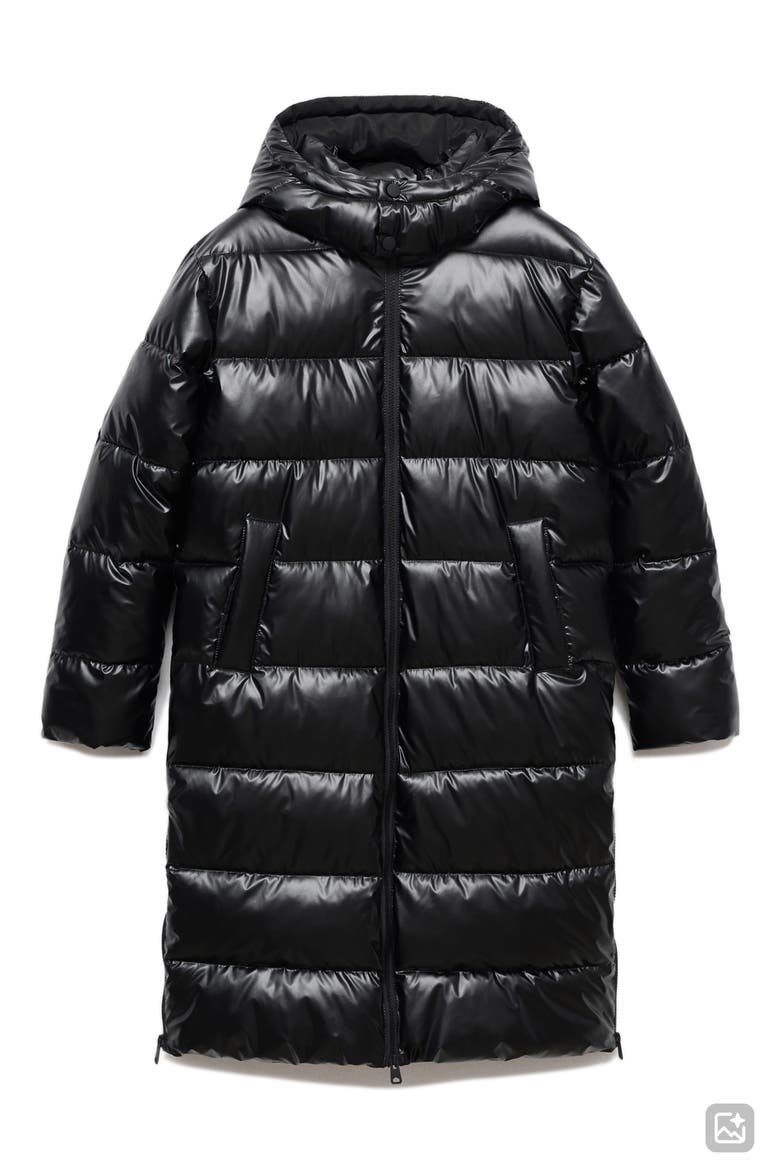 Hooded Puffer Coat, Main, color, BLACK