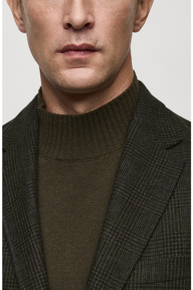 Slim Fit Plaid Wool Blend Blazer, Alternate, color, KHAKI GREEN