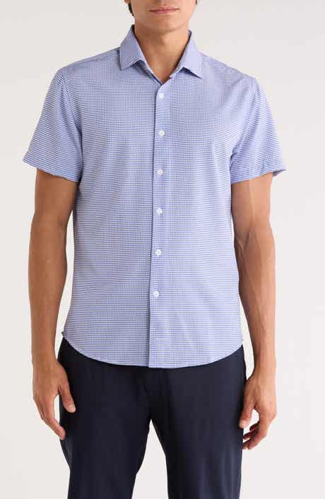 DENIM AND FLOWER Geometric Short Sleeve Button-Up Shirt